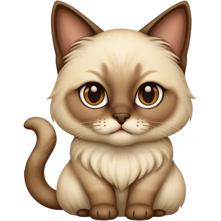 
Siamese cat: ong hair fur emoji