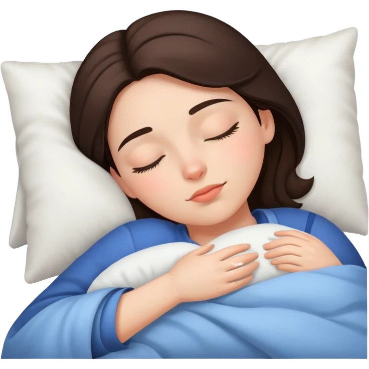 Brunette girl sleeping emoji