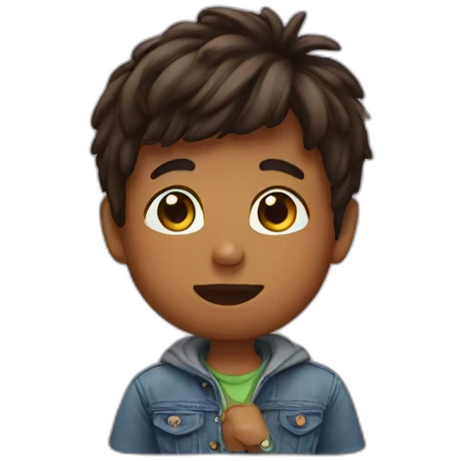 a boy sending kiss emoji