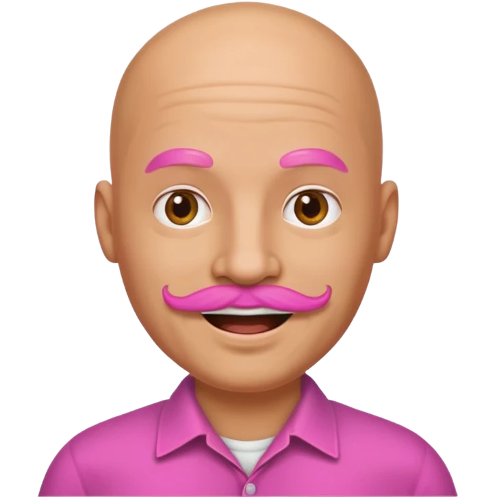 bald man with pink mustache emoji