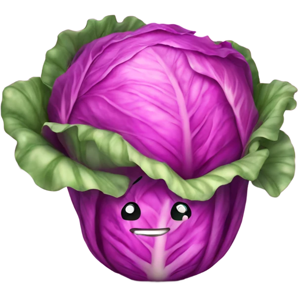 pink cabbage smiling emoji