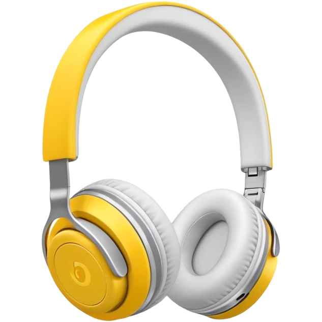 Modern wireless over-ear headphones with vibrant colors emoji