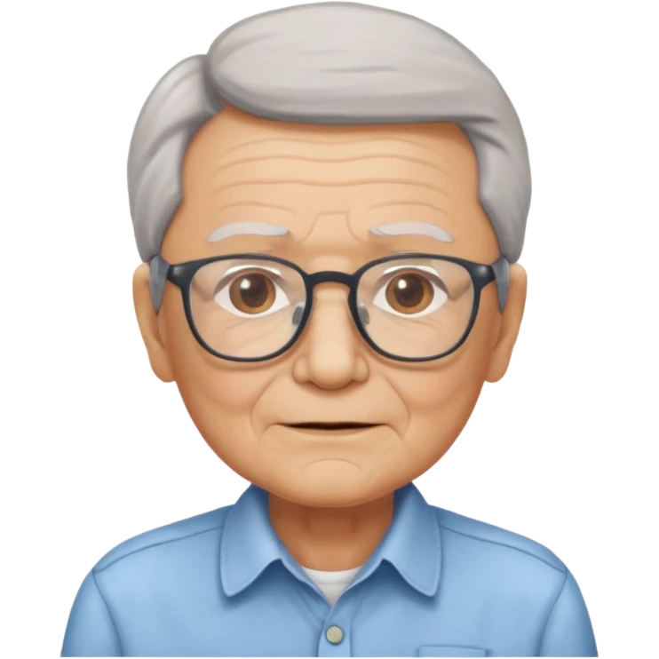 elderly with glasses and shirt emoji