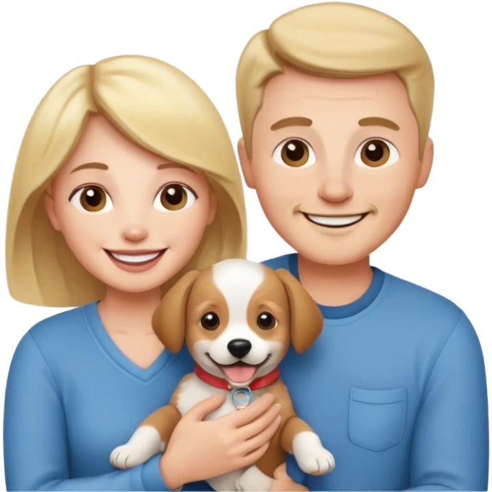 Maman papa avec son bébé chien emoji