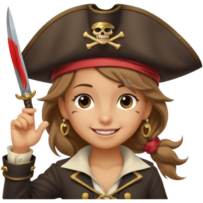 cute pirate girl saluting as though to say "aye aye captain!" emoji