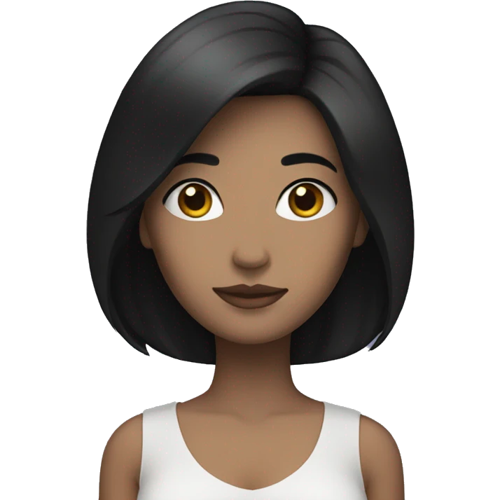 woman with black hair to shoulder,white skin emoji
