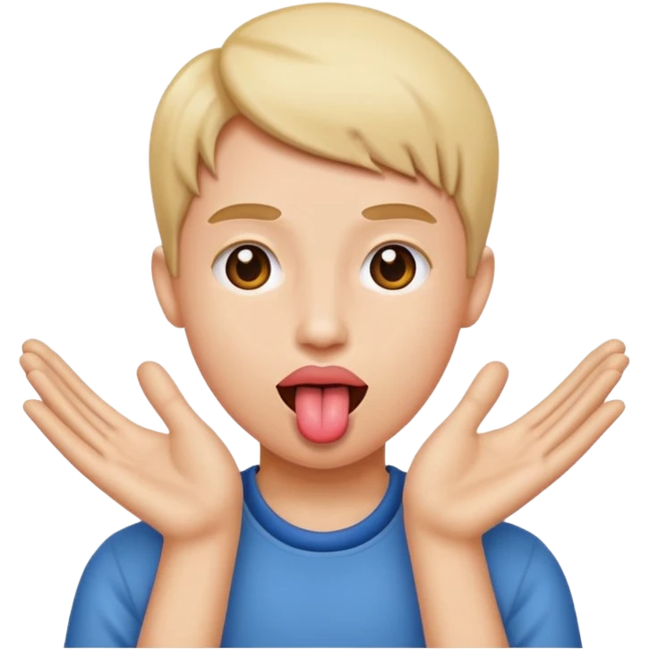 Tongue out hands to the side  emoji