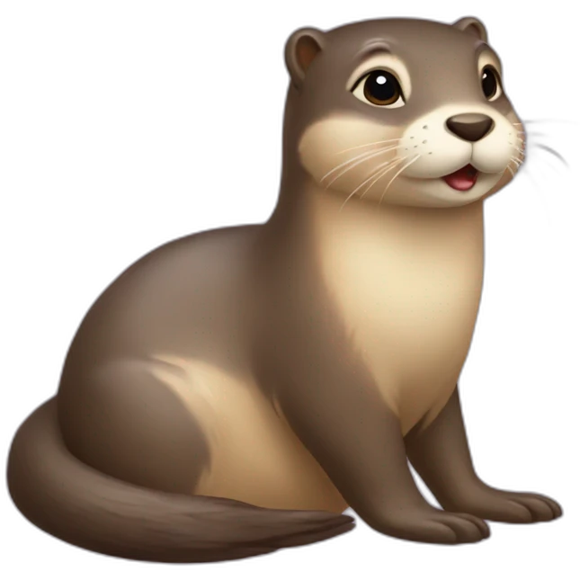 une loutre sur un lapin emoji
