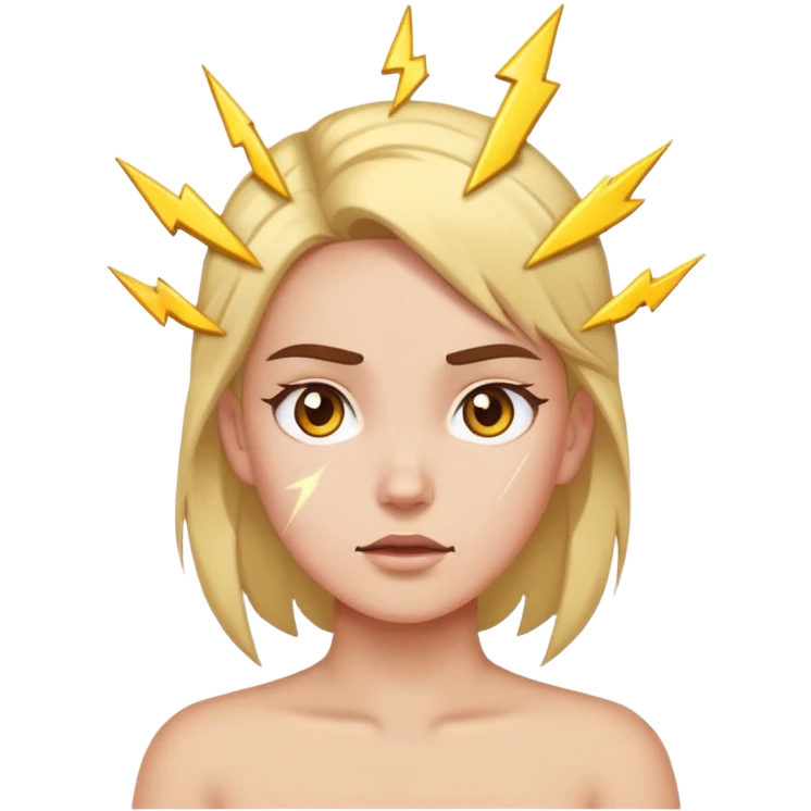 Девушка с молнией на лбу  emoji