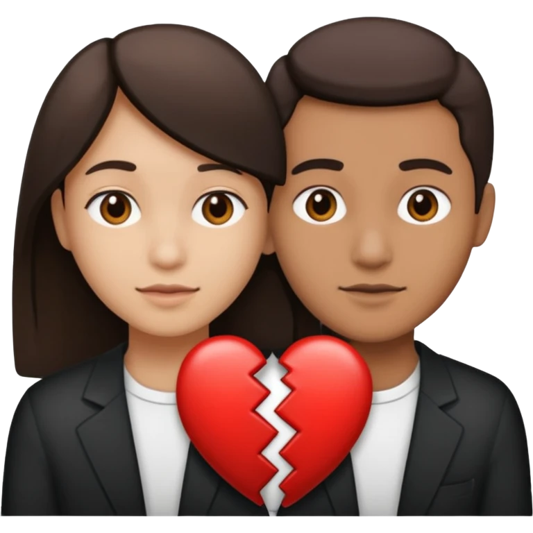 Half of his heart is black and the other half is white. emoji