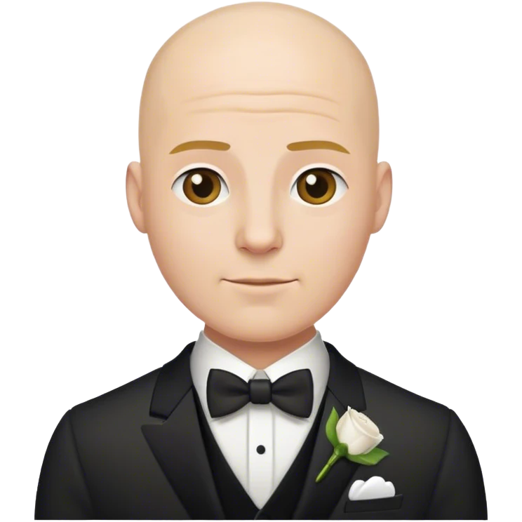 bald male groom emoji