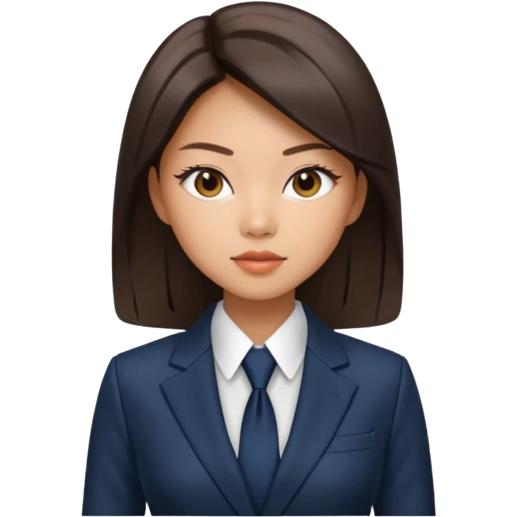 Jennie Kim, medium shot, in a modern business suit emoji