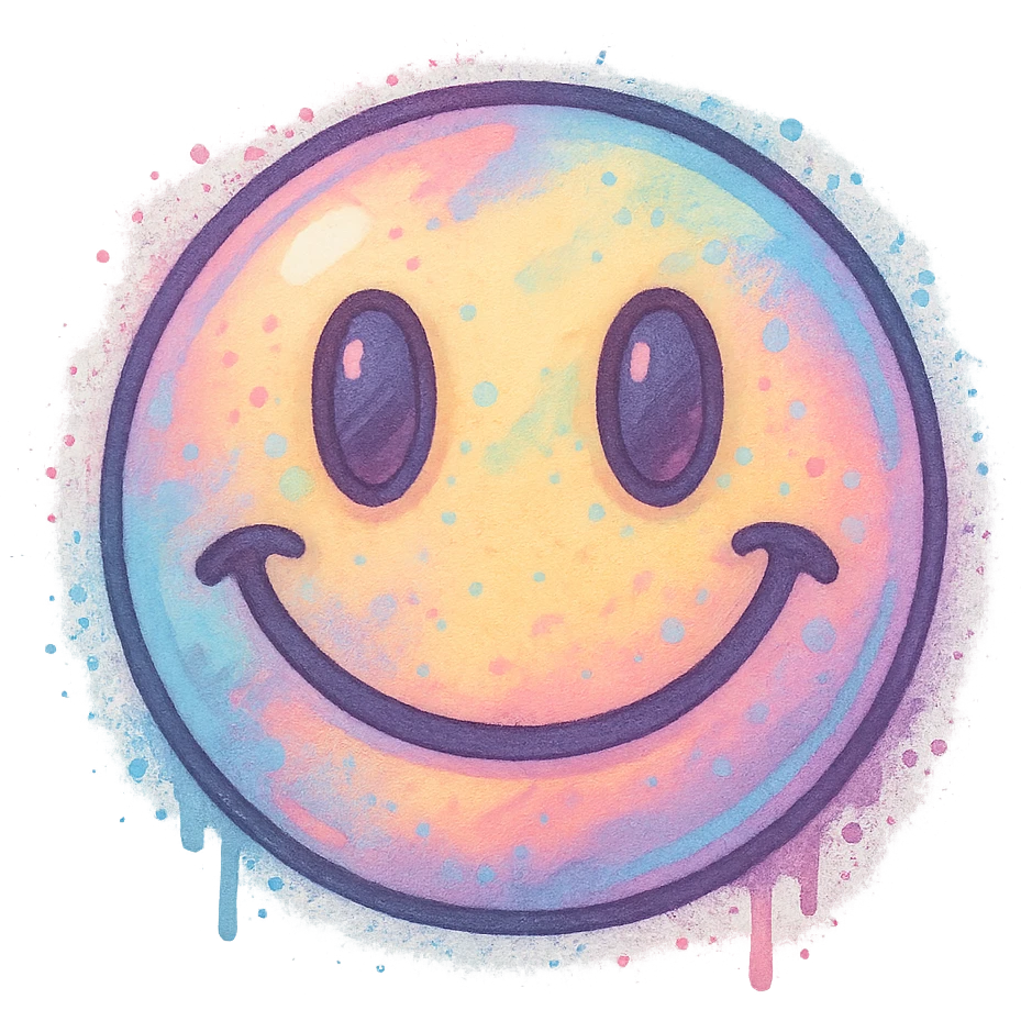 graffiti style emoji, pastel colors, soft edges, detailed, with a sense of urban artistry emoji