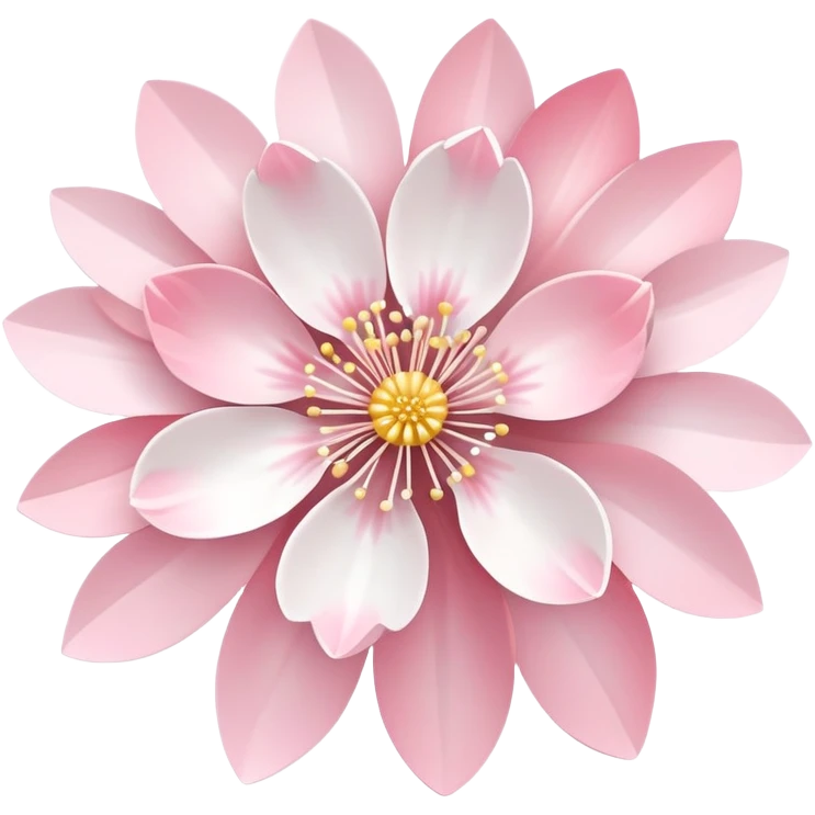 Cute Pastel pink and white Cherry Blossom Sakura Starburst emoji