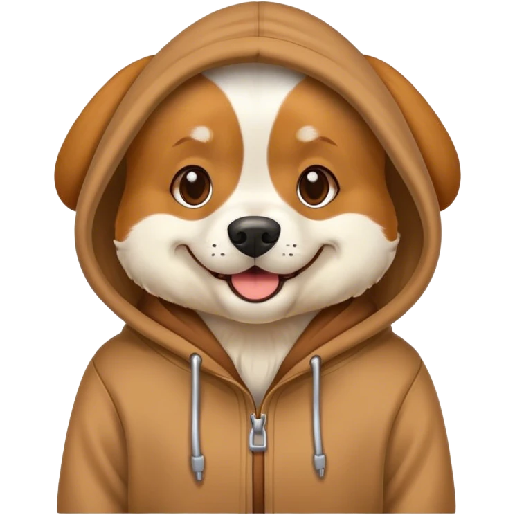 Dog wearing a hoodie emoji