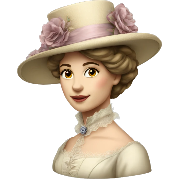 A single elegant victorian Woman’s hat emoji