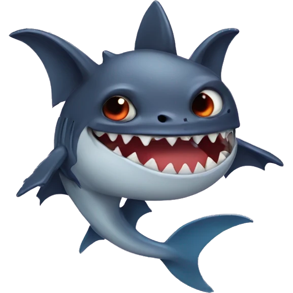 bat with a shark hat emoji