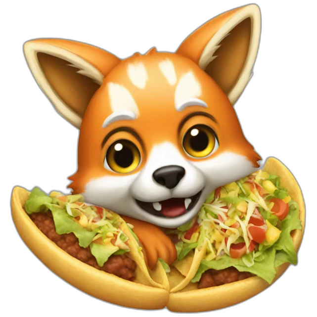 A fox eating tacos  emoji