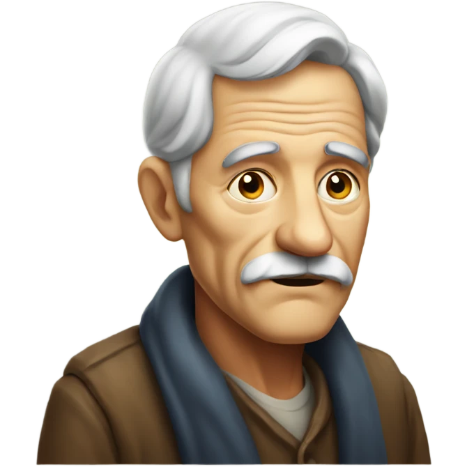 thoughtful old man portrait emoji