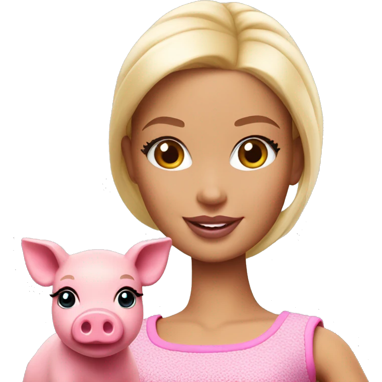 barbie with a pig emoji