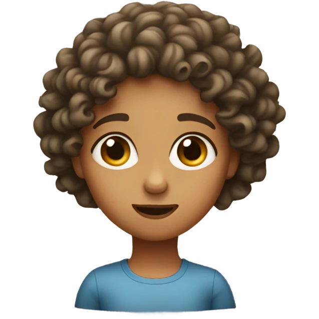 Shrugging girl with curly hair emoji