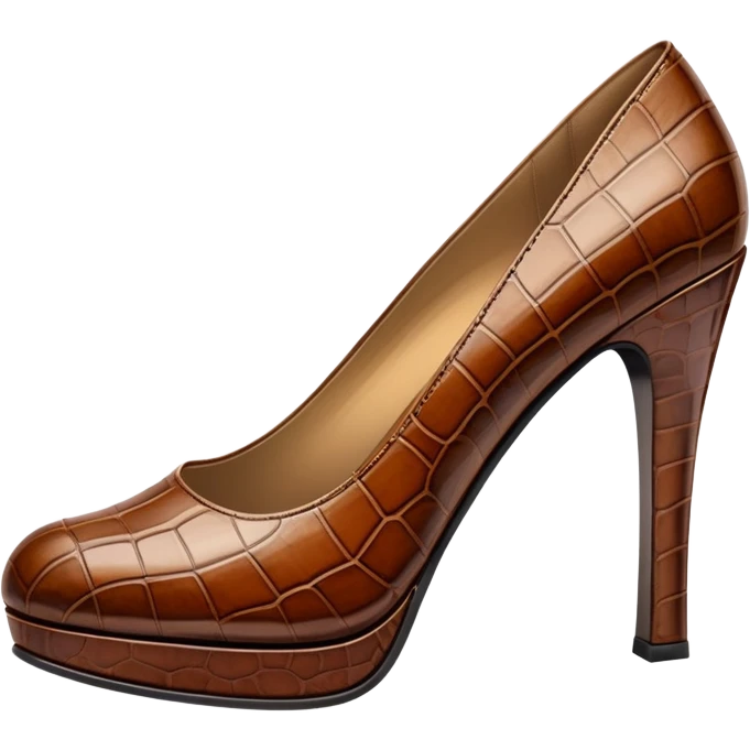 super realistic brown crocodile leather heels emoji