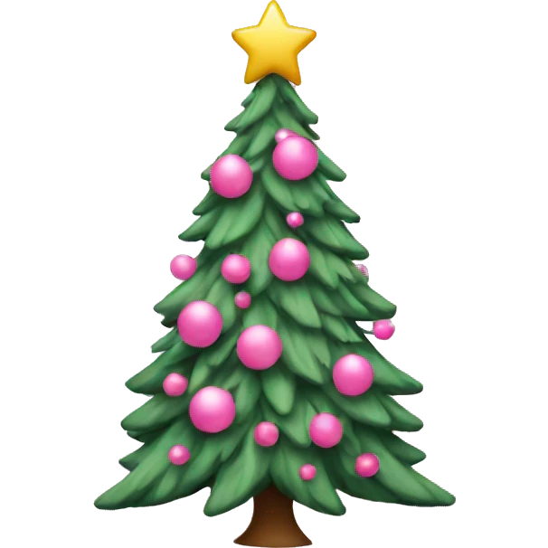Pink Christmas tree  emoji