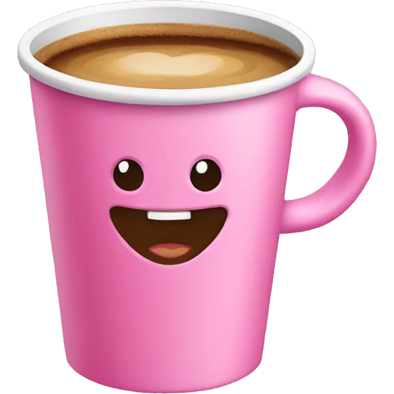 Pink cup with coffee  emoji