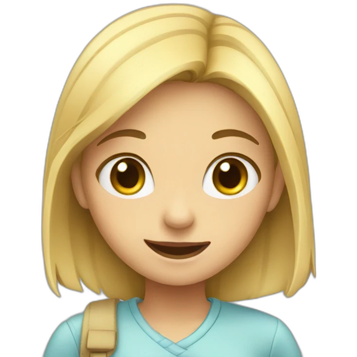Girl saying bye emoji