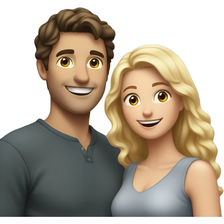 White male Love blonde woman  emoji