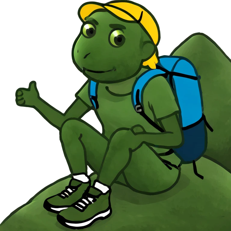 Blonde man on sitting on brown mountain  emoji