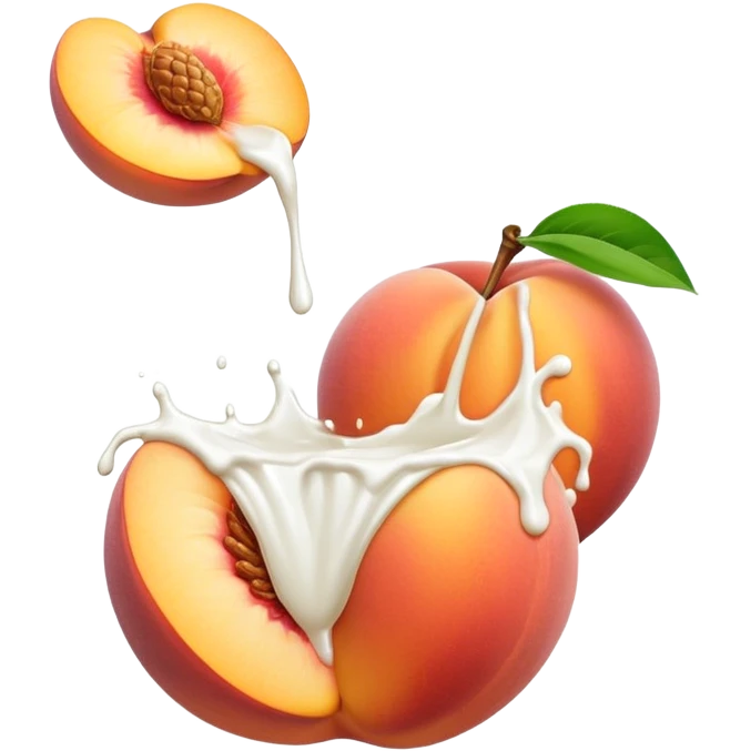 Milk coming out of a peach  emoji