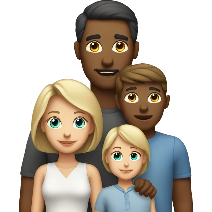 white family mom dad children emoji