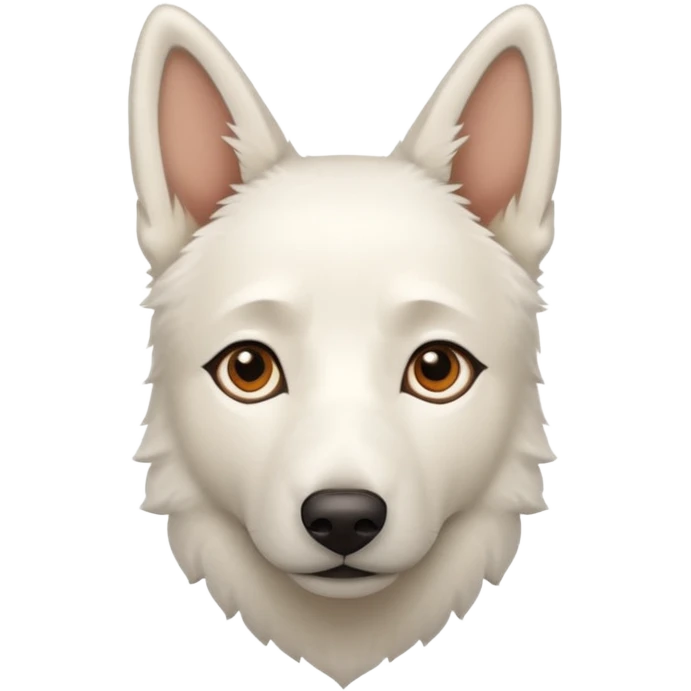 White Shepard short fur Brown eyes emoji