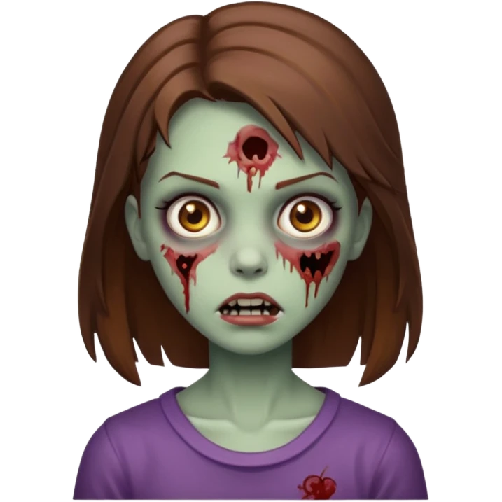 zombie girl with brown hair emoji