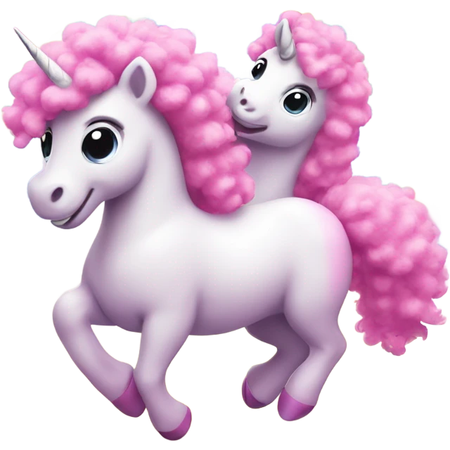 Pink fluffy unicorns dancing on rainbows  emoji