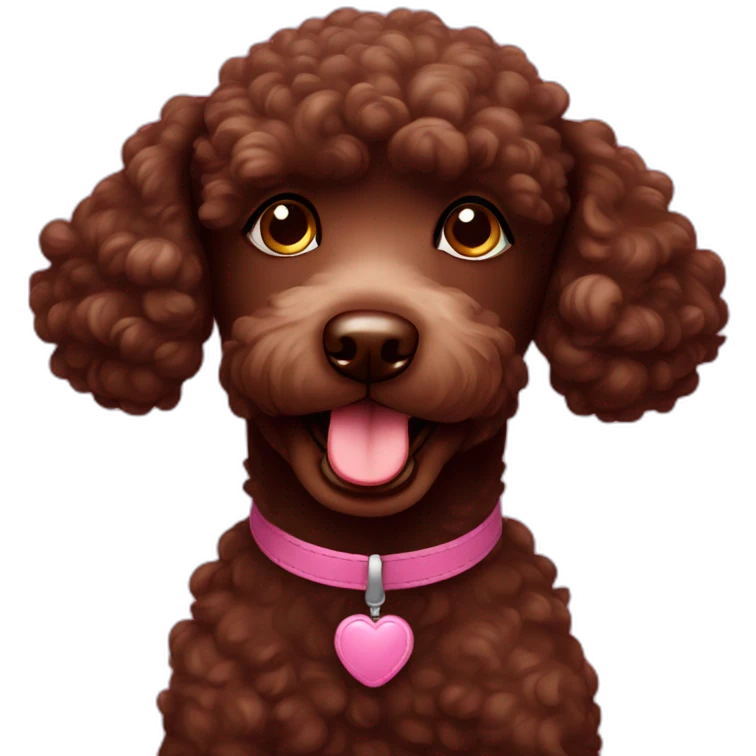 Chocolate poodle wink emoji