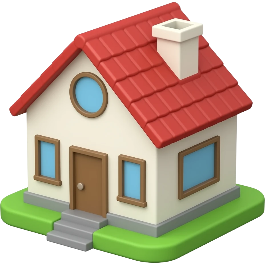 Modern house emoji 3d png no background emoji