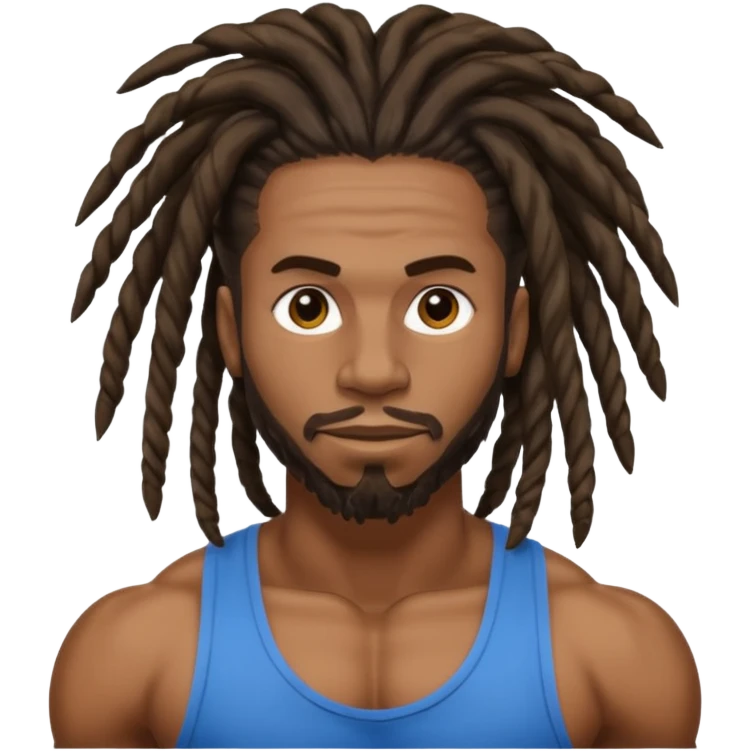 Black guy with dreads muscles emoji