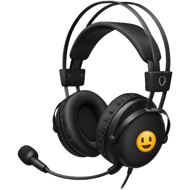 gamer headset classic style, like Apple emojis emoji