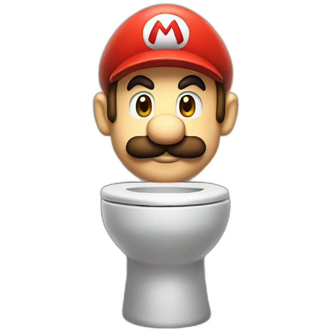 Mario on the toilette emoji