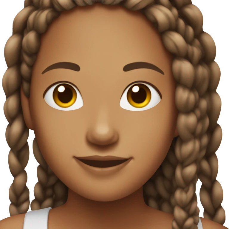 woman with brown skin,smiling with box braids  emoji