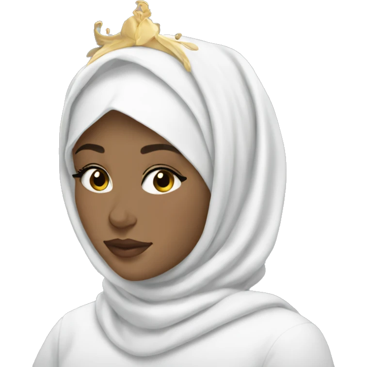 Sleeping beauty hijab white  emoji