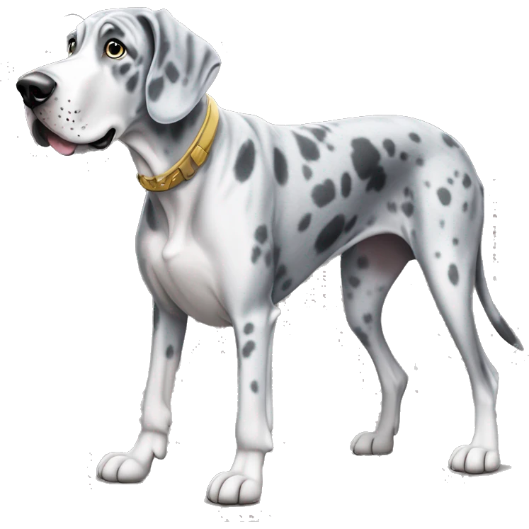Blue Merle Great Dane playing piano emoji