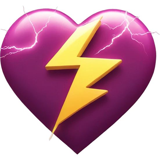 A heart of love with lightning on it emoji