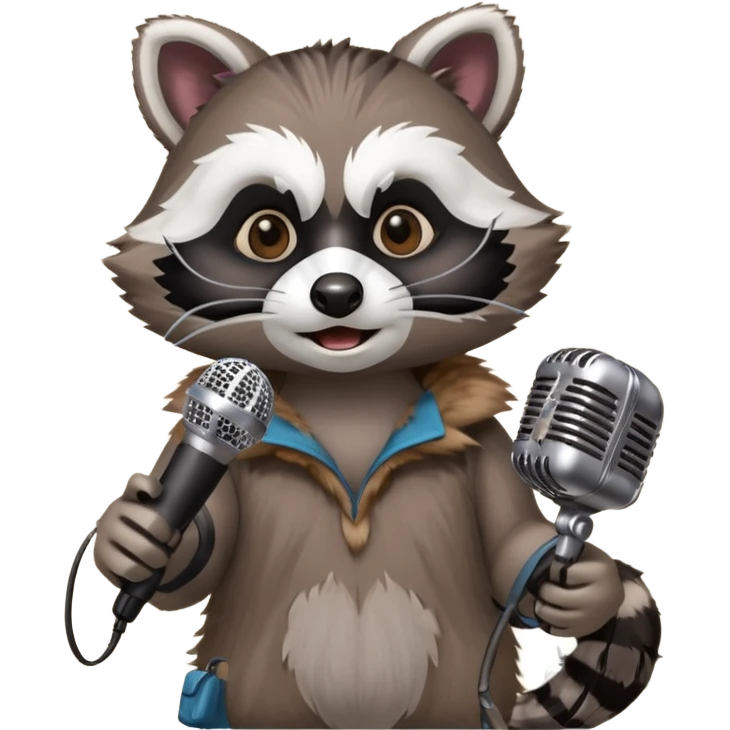 can you make racoon with mic emoji
