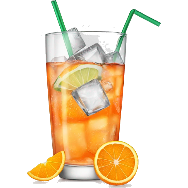 SPRITZ glass WITH ICE, STRAW and orange slice emoji
