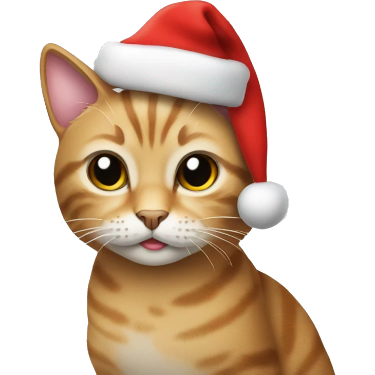 Cat with a Christmas hat emoji
