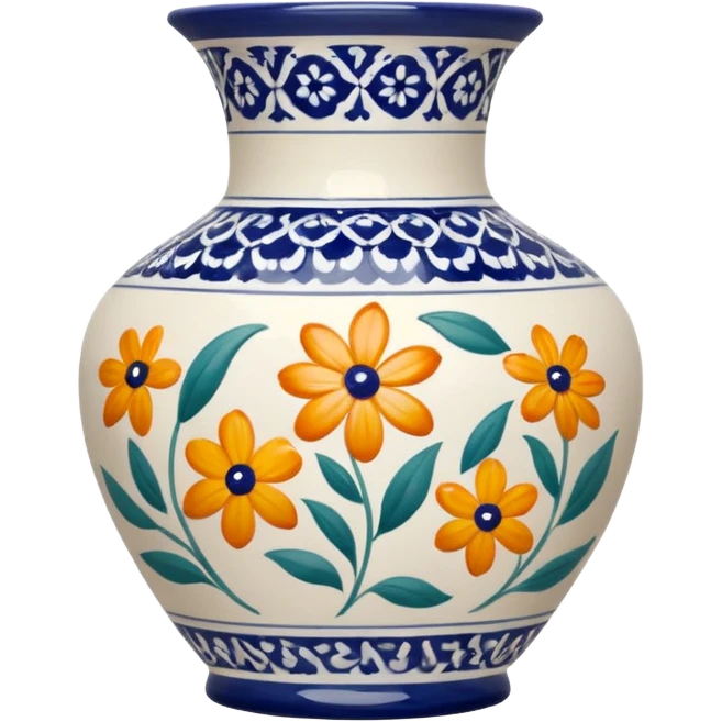 Pretty vase with floral pattern emoji