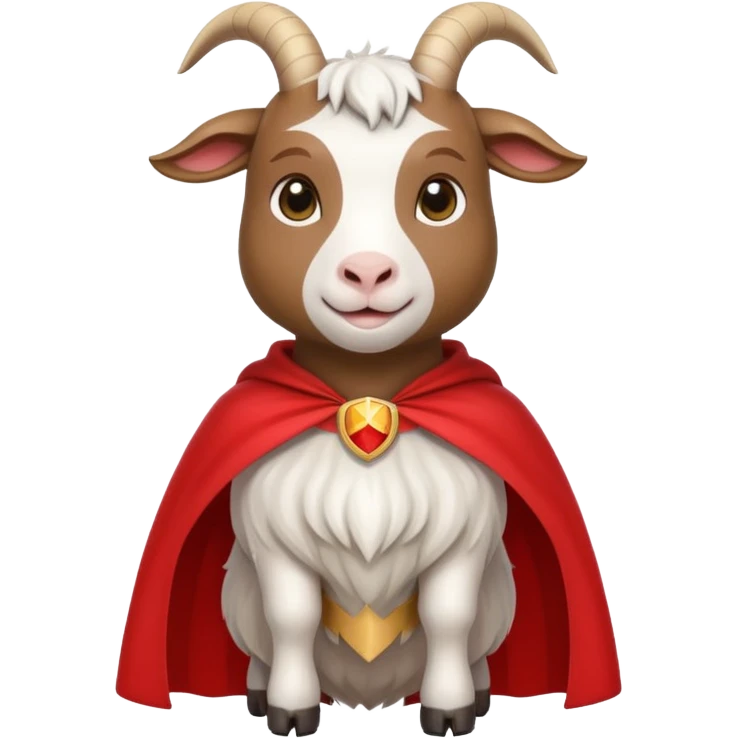 white female goat wearing a read cape emoji
